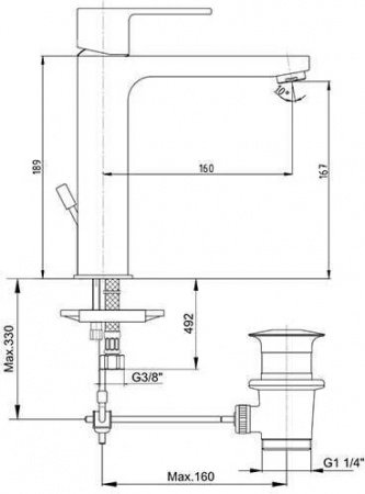 Смеситель для раковины E.C.A Nita 102188049EX хром