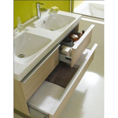 Тумба под две раковины Jacob Delafon Odeon Up 120 подвесная 3 ящика Белая