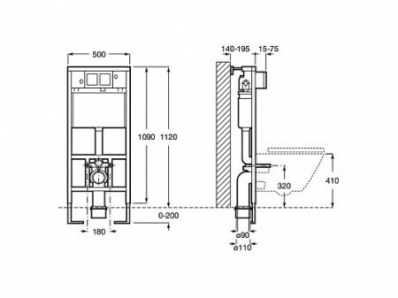 Инсталляция для подвесных унитазов Roca Duplo 890090020