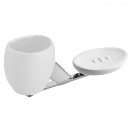 Стакан для зубных щеток Webert Aria AI501101 с мыльницей Хром/белый