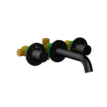 Смеситель для раковины на 3 отверстия Timo Saona 2381/03SM черный матовый