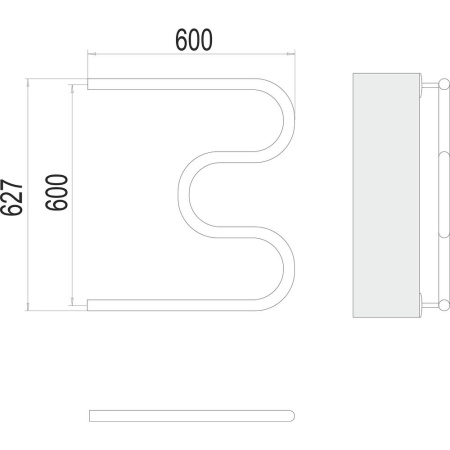 Полотенцесушитель водяной Terminus М-образный (3/4") 60х60