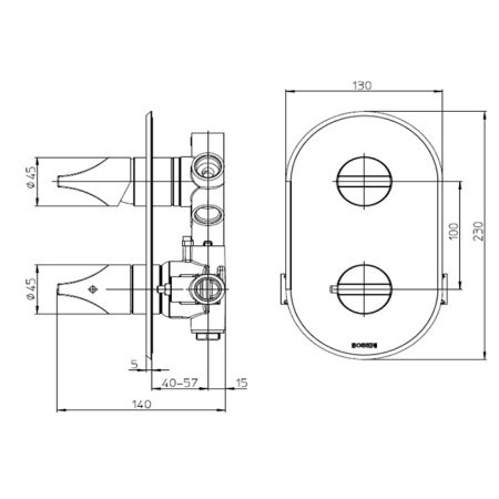 Термостат для душа Bossini Apice Z00500.073 черный матовый