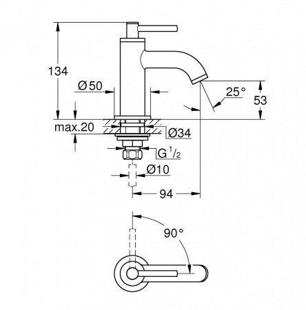 Кран для раковины Grohe Atrio 20021AL3 темный графит матовый