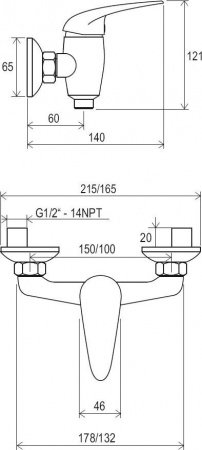 Смеситель для душа Ravak Suzan X070006 хром