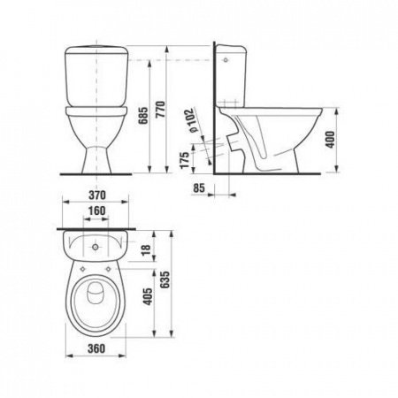 Унитаз напольный Jika Lyra 8.2423.6.000.242.9 белый, без сиденья