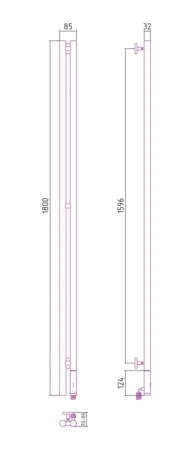 Полотенцесушитель электрический Сунержа Нюанс 180см 31-0543-1853 черный матовый