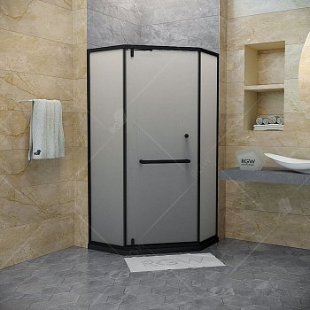 Душевой угол RGW Hotel 100x100x195 профиль черный, стекло матовое