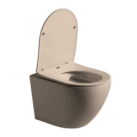 Унитаз подвесной безободковый Vincea Globo VT1-14SMC капучино матовый, с сиденьем микролифт