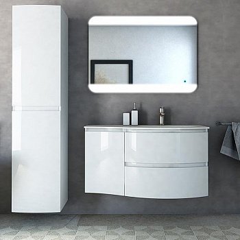 Шкаф-пенал Cezares Vague 34 подвесной левый Bianco lucido