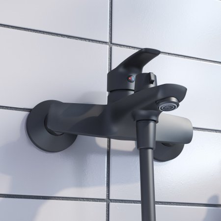 Смеситель для ванны с душем IDDIS Ray RAYBL02i02 черный матовый