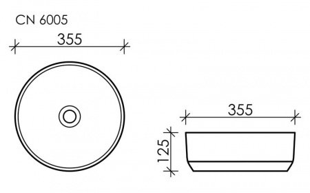 Раковина накладная 35,5см Ceramica Nova Element CN6005 белый