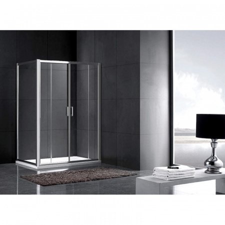 Душевой уголок Gemy Victoria 170x90 две дверцы профиль Хром стекло прозрачное