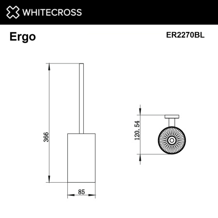 Ершик подвесной WHITECROSS Ergo ER2270BL (черный мат)