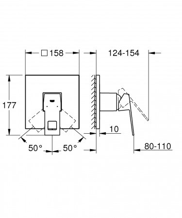 Смеситель для душа Grohe Eurocube 24061AL0 темный графит матовый