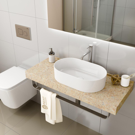 Раковина накладная 53см Point Виктория PN43061 белый