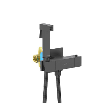 Гигиенический душ с термостатом Aquatek Либра AQ1028MB черный матовый