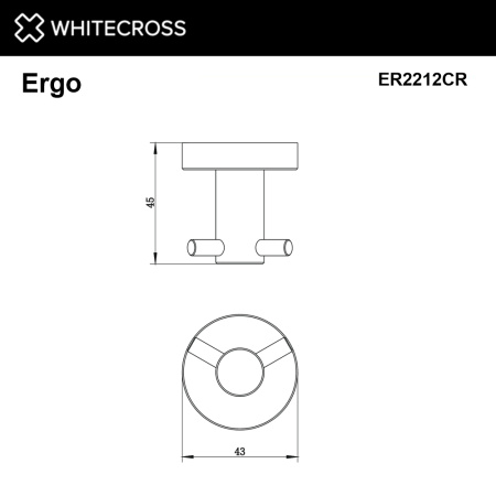 Крючок двойной WHITECROSS Ergo ER2212CR (хром)
