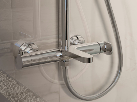 Душевая стойка со смесителем Vincea Rondo VSFS-1R1CH хром