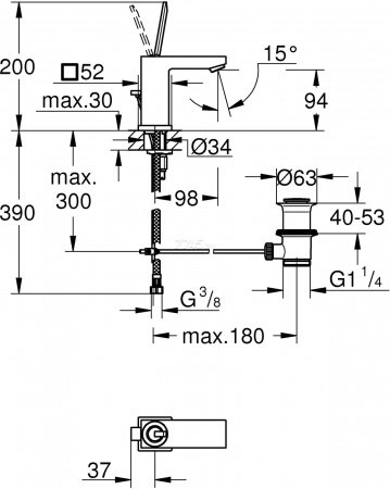 Смеситель для раковины Grohe Eurocube Joy 23654000 хром