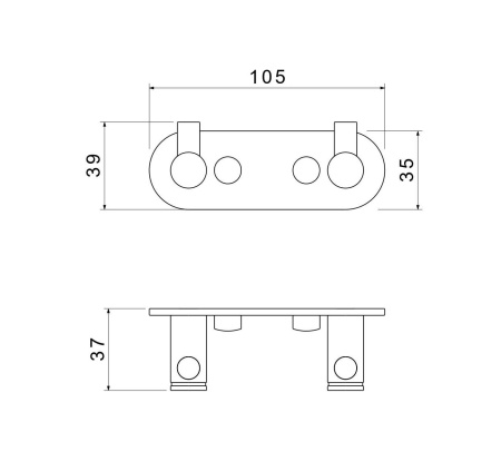 Крючок двойной Aquatek Европа AQ4102MB черный матовый
