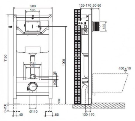 Инсталляция для подвесных унитазов Jacob Delafon E5504-NF