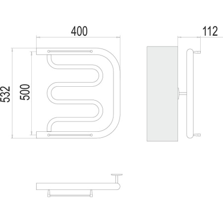 Полотенцесушитель водяной Terminus Фокстрот (1") 50х40