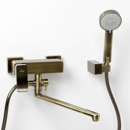 Смеситель для ванны с душем WasserKraft Exter 1602L светлая бронза