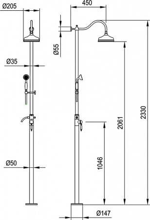 Душевая стойка Timo Arisa SX-5001/02 antique