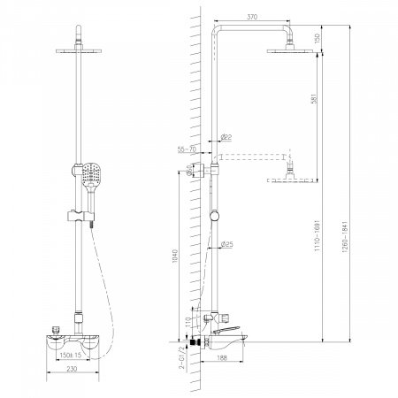 Душевая стойка Lemark Bellario LM6862C хром