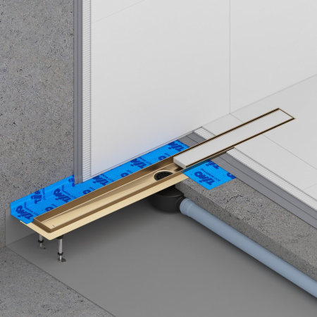 Душевой лоток (двухсторонняя решетка) TIMO Drain System DS230209/17, матовое золото