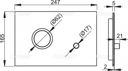 Кнопка смыва AlcaPlast Flat STING алюминий