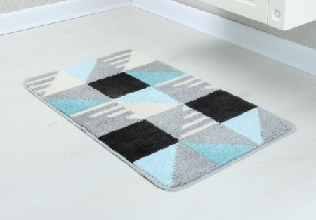 Коврик для ванной Fixsen Visa 1-ый, FX-5005Z, серо-бирюзовый, 50х80см