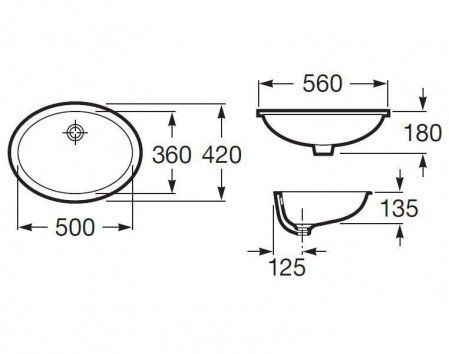 Раковина накладная 56см Roca Berna 327871001 белый