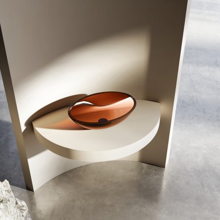 Раковина накладная 50см ABBER Kristall AT2802Opal коричневый